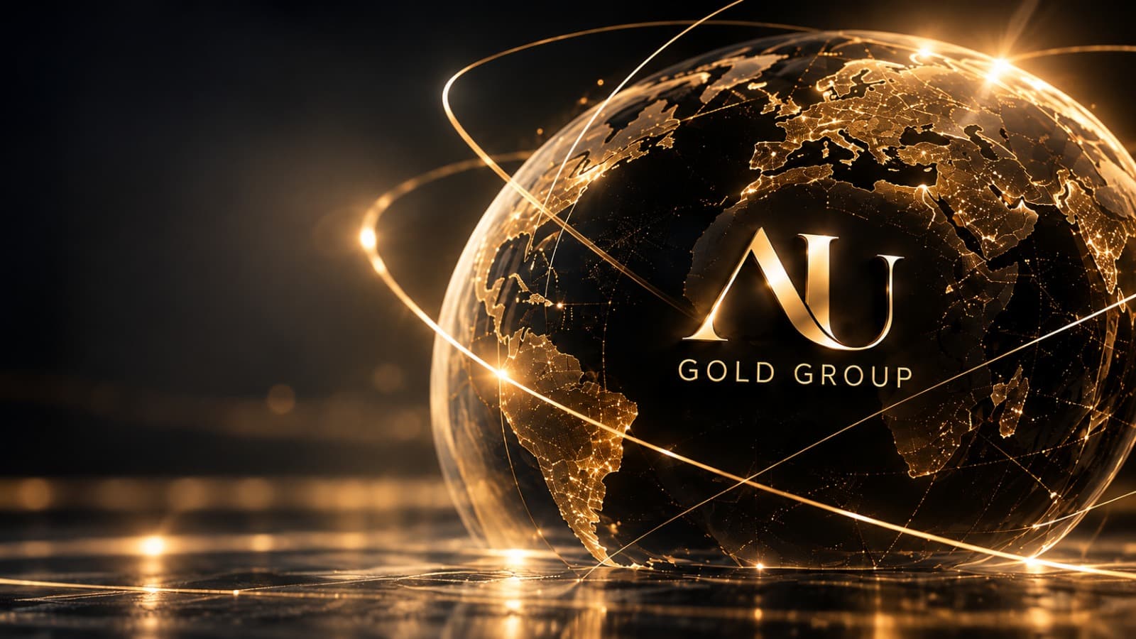 Golden globe with the AU Gold Group logo